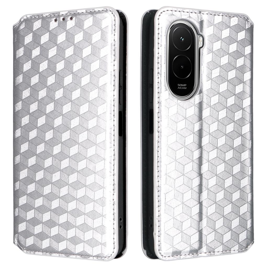 For Xiaomi Poco M7 Plus 5G/Poco M7 4G (169mm) Case Wallet Rhombus Imprinted Leather Phone Cover