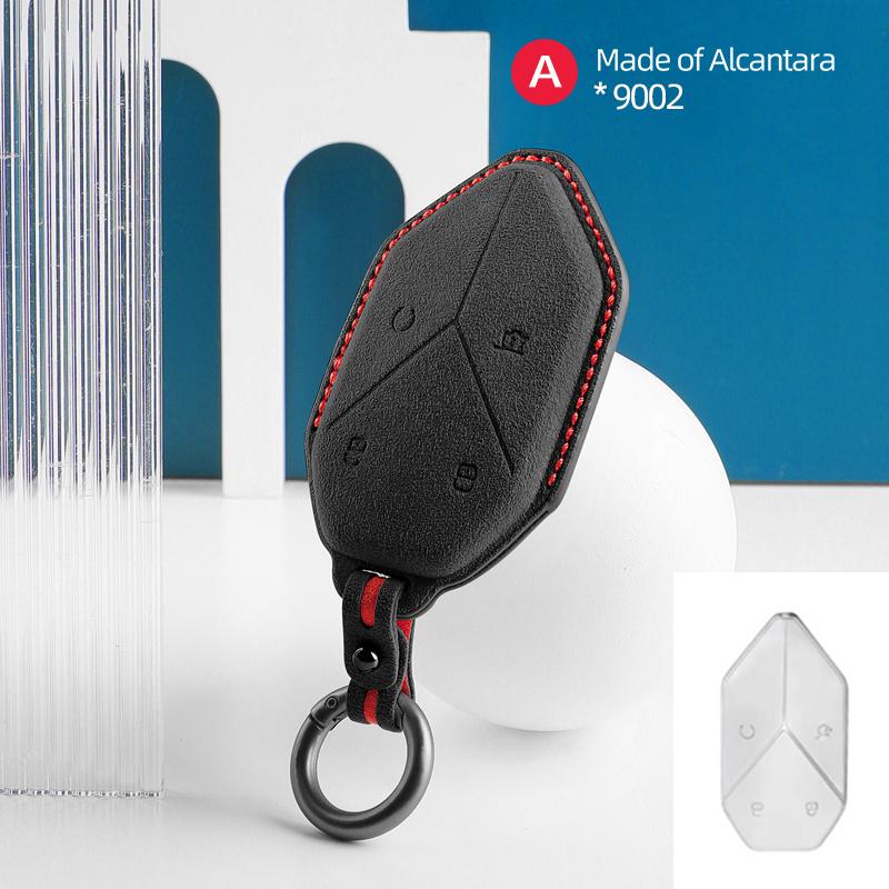 For BYD DMI Formula leopard 5 Car Key Case Alcantara Suede Keychain Cover Shell Protector Auto Interior Accessories 2025 2025