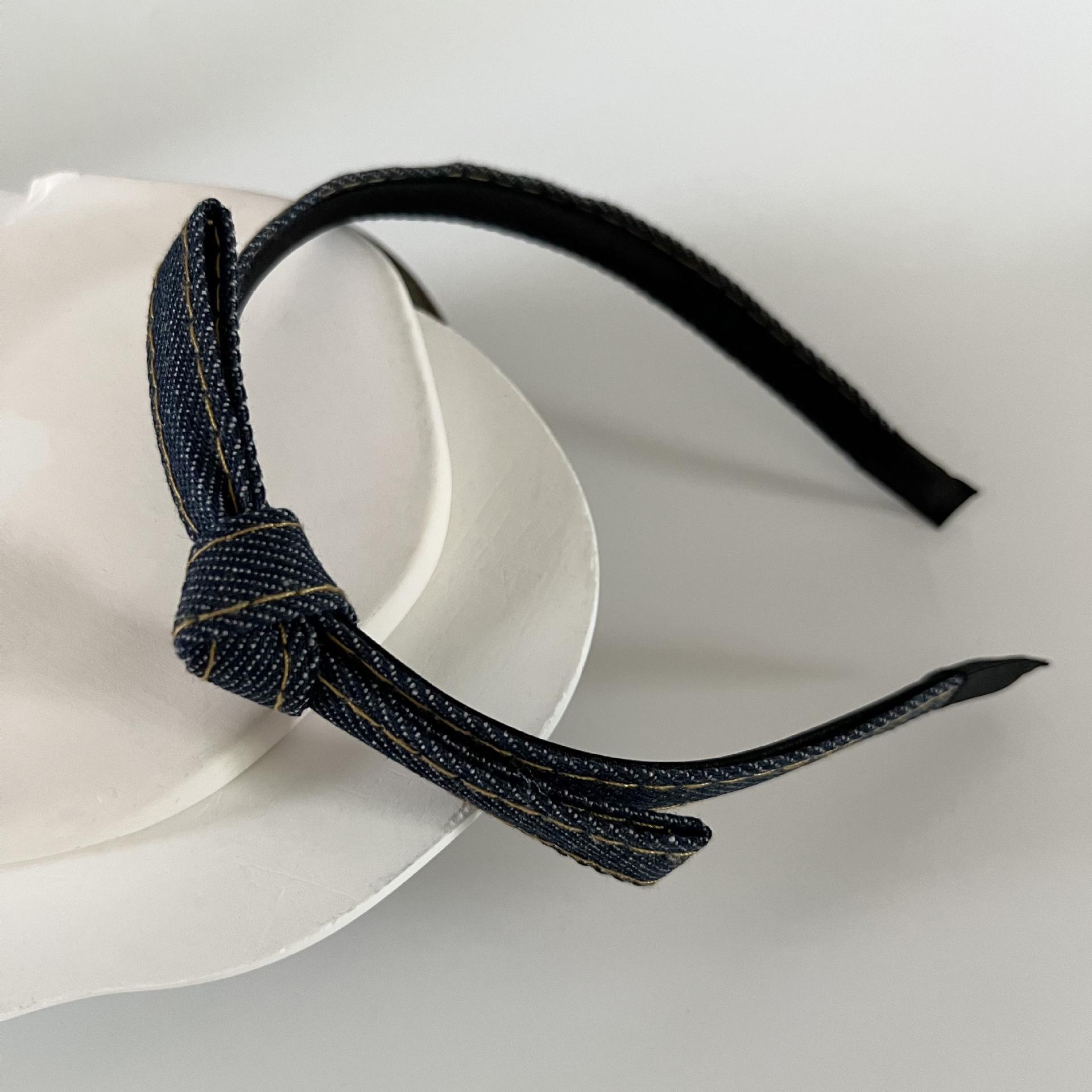 

Повязка на голову Gold Label Denim Bow - ретро, элитный, простой стиль аксессуар для волос