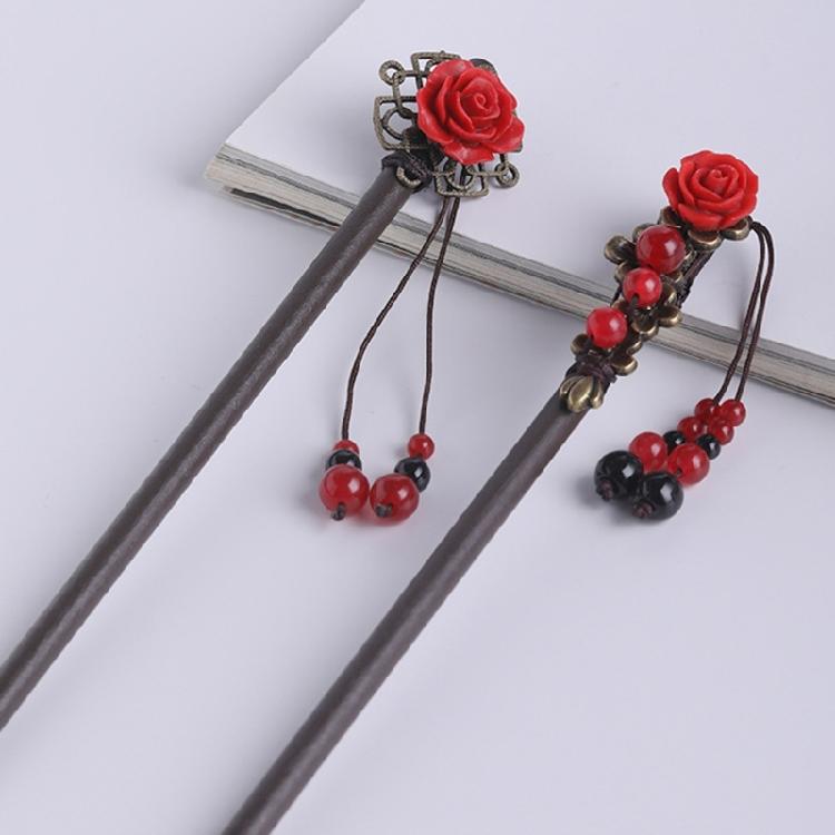 Elegant Dangling Hair Pin Hair Styling Accessory Classical Charm Wood Hair Stick For Fashionable and Traditional Costume