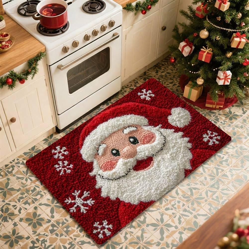 

Gingerbread Man Pattern Bathroom Mat Santa Claus Design Door Carpet Bathroom Use 06