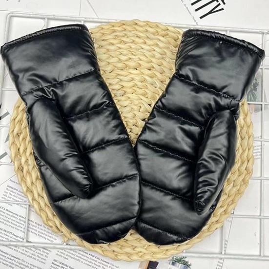 1 Pair Winter Cycling Mittens Windproof Thickened Warm Waterproof Unisex Soft Cold-proof Solid Color Outdoor Sports Skiing Gloves