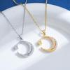 Zircon Sun, Moon, Flower Pendant Necklace - Versatile & Elegant Clavicle Chain