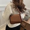 Casual Solid Color New Texture Temperament Niche Design Sense Shoulder Crossbody Portable Small Square Bag Woman