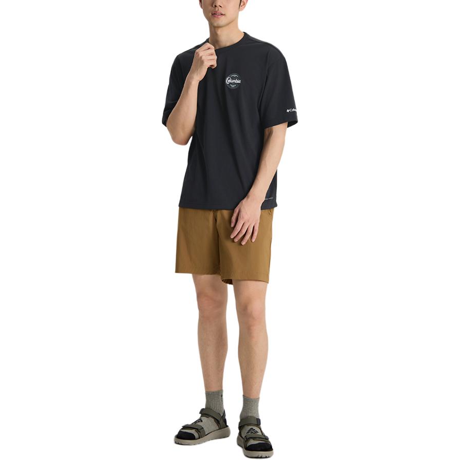 Columbia T-Shirts Men's Black/011 Crew Neck Moderate AE5759-011