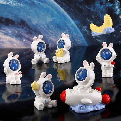 Der kleine dekorative Artikel Weltraumhase Mikrolandschaft Harz Dekorativer Artikel, Kann ein Weltraumhase Harz-Accessoire sein