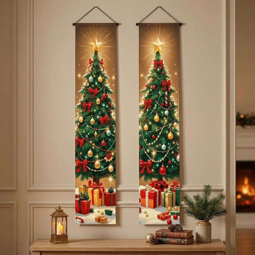 2D Flat Merry Christmas Front Porch Signs Snowman Xmas Decoration Christmas Hanging Flag  Home Yard