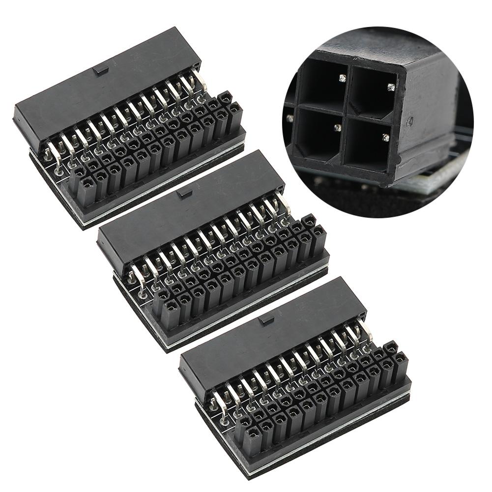3PCS Motherboard Power Connector Adapter GMTA 24P Turn 90 Degree Joint DIY Installed Accessory