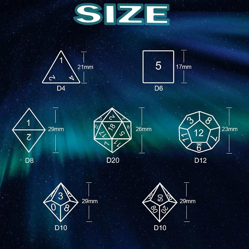 7pcs/SetAnimals Handmade D&d Dnd Dice Set Resin Galaxy Sharp Edge Sex Polyhedral For Dungeons And Dragons Dadi Dados Rol Rainbow
