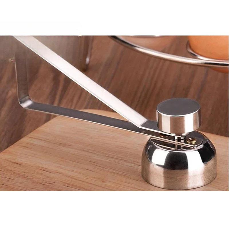 Eierschere aus Edelstahl, Eierköpfer, Schalenöffner, Edelstahl, zum Öffnen gekochter roher Eier, kreative Küchenwerkzeuge