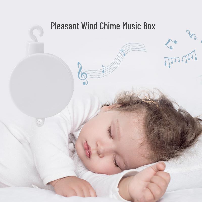Rotating Baby Crib Mobile with Soothing Wind Chime and Bedside Bell