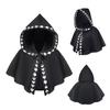 Halloween Cloack Medieval Hooded Cloack with Hat Wizard Cosplay Shoulder Cape Crop Tops Costume Accessories