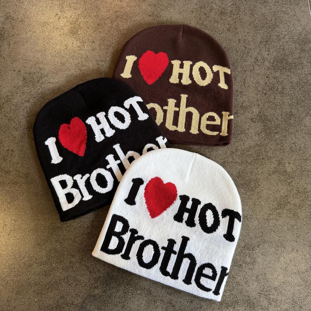 Fashion Heart Letter Pattern Neutral Warm Knitted Hat For Autumn Winter And