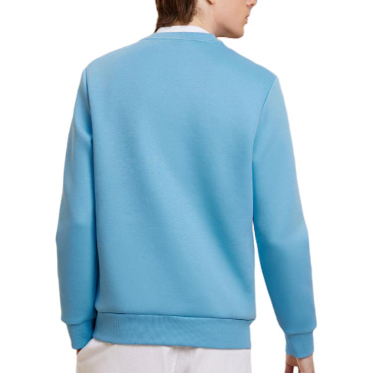 FILA X V&A Collaboration Morgan Series Floral Bird Pattern Crew Neck Pullover Casual Knit Sweatshirt Men sweatshirt Cyan F11M418201F-BU
