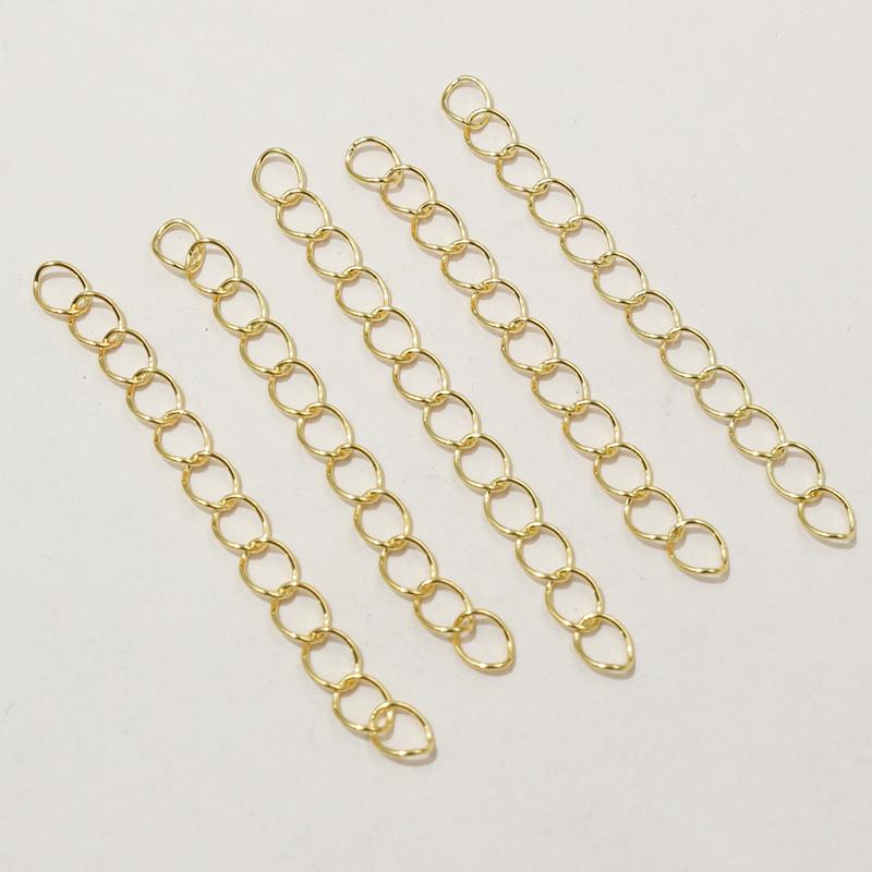 50pcs 50mm Length 3x2/4x3mm Necklace Extension Chain Bulk Tail Chains Extender For Bracelet DIY Jewelry Making Accessories