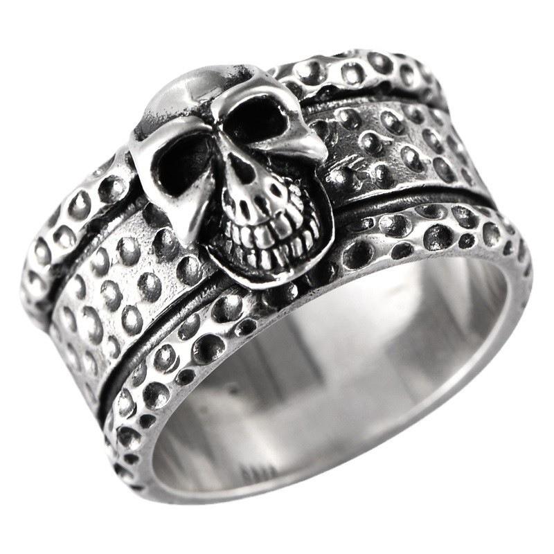 Adjustable Skull Snake Ring In Sterling Punk Hip Hop Statement Jewelry Men Women Adjustable Open Band