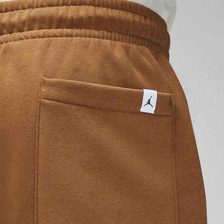 Jordan Essentials Holiday Logo Letter Print Fleece Lined Elastic Cuff Knitted Sweatpants Men's Light British Umber FD7468-281