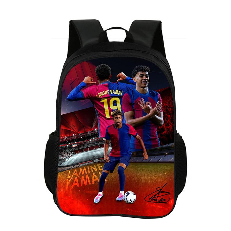 L-Lamin Yamal School Backpack Football Star Rucksack Child Bookbag Knapsack Fashion Schoolbag Football Sports Backpack Kids Gift