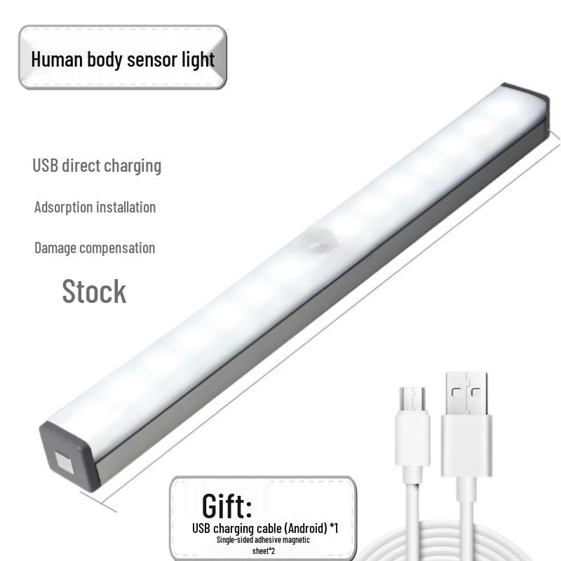Ultra-thin Rechargeable LED Motion Sensor Night Light for Bedroom and Hallway