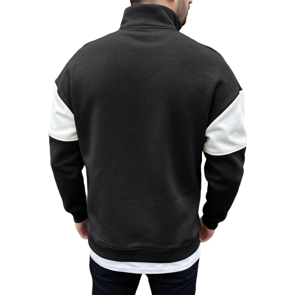 Mens Pullover Zip Lightweight Mock Neck Sweatshirt Fashion Long Sleeve Sweater Wniter Clothes