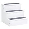 Dog Steps for Bed Sofa, 3 Step Wooden Dog Stairs for Sofa, Pet Stairs with Storage for Small Cats and Puppy, White