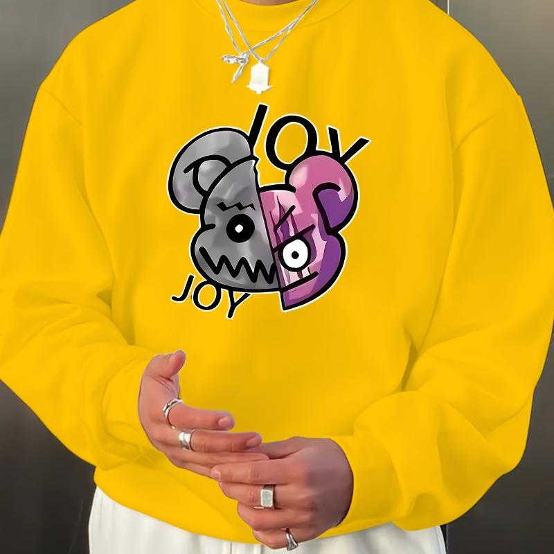 

Ribbed Cuffs & Anti-Pilling, Men s Crew Neck Sweatshirt, Great for Daily Use & Long-Term Wear XXL жёлтый