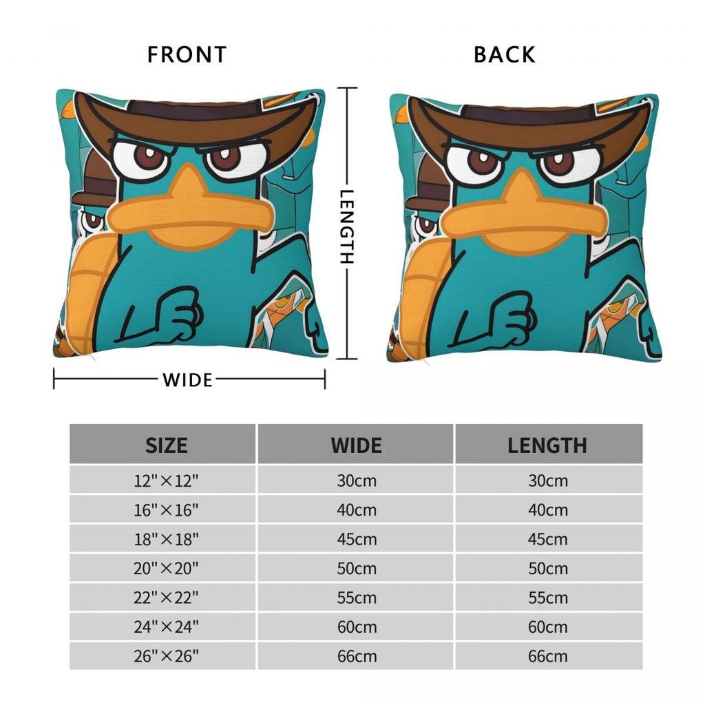 Perry The Platypus Pillowcase Polyester Cushion Cover Gift Anime Throw Pillow Case Cover Home Square 45X45cm