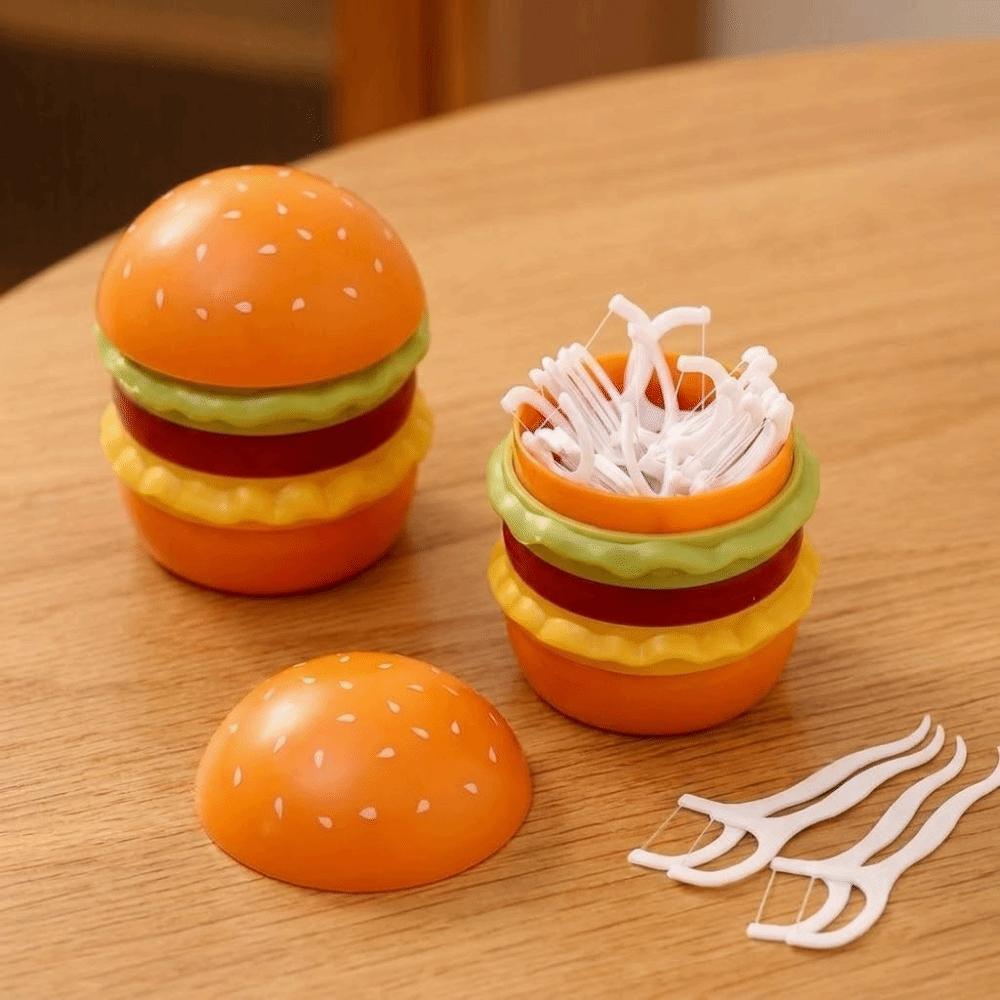 2PCS Dust-proof Toothpick Jar Decorative Toothpick Box Creative Dental Floss Box Bedroom