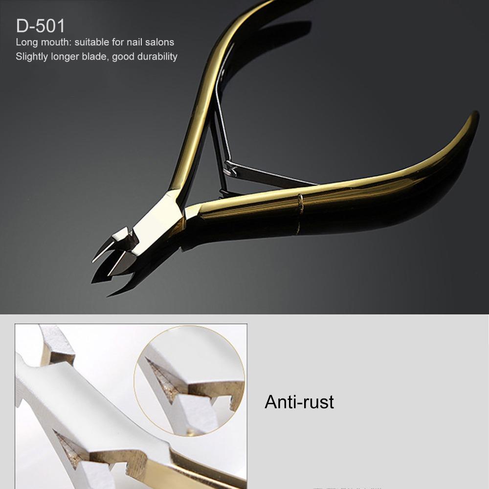 Gold Color Professional Nail Cuticle Trimmer Stainless Steel Dead Skin Cutter  For Toenails