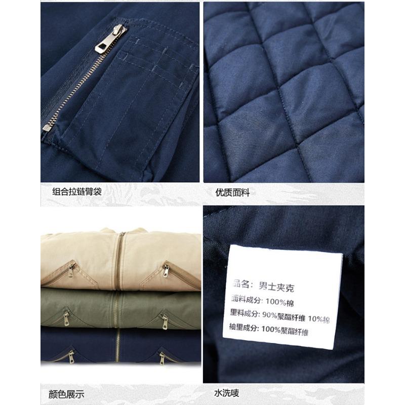 Autumn and winter cotton clothes, men's thickened warm jackets, casual flight jackets, baseball collars, workwear, trendy cotton clothes