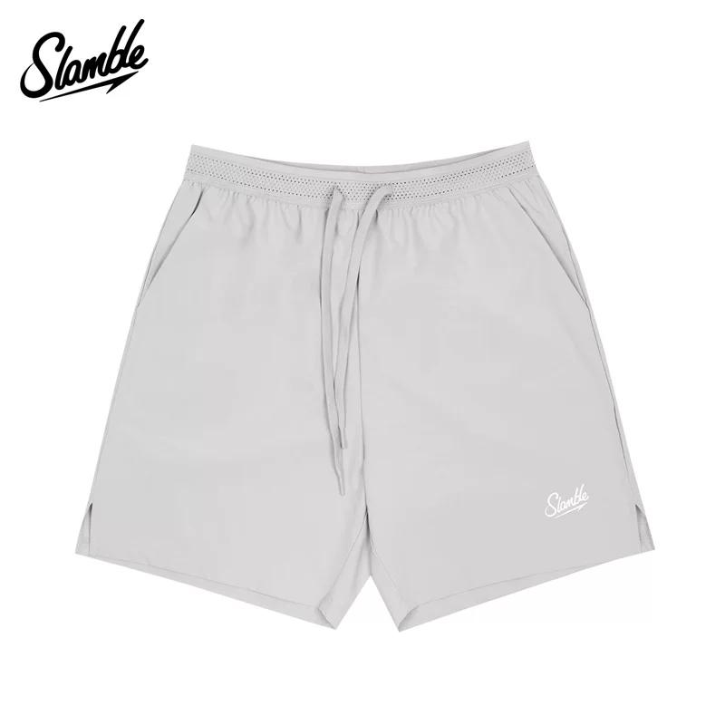 Slamble Men Fitness Lightweight Exercise Shorts S серый