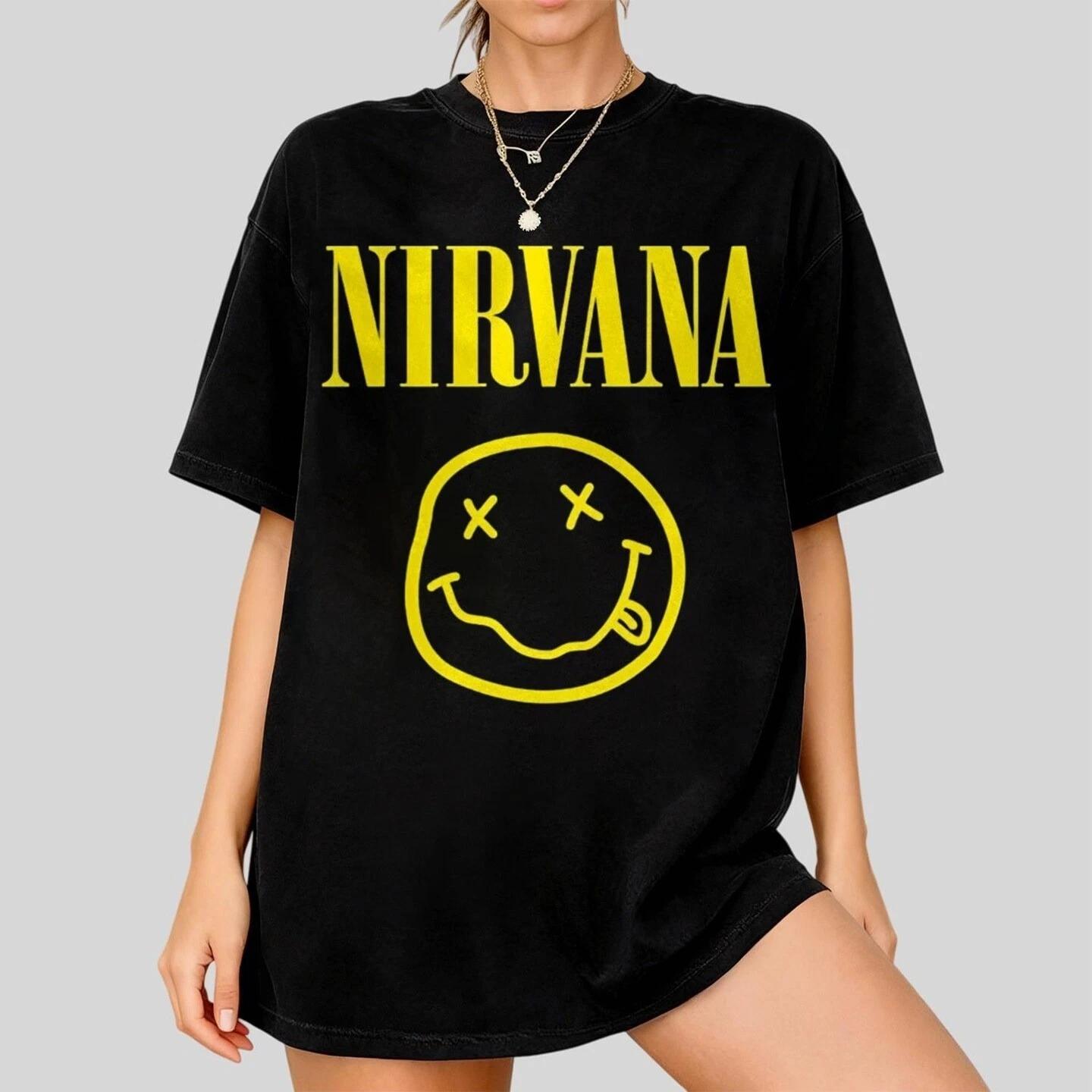 Nirvana Smiley Face Tee, 90s Vintage Grunge T-Shirt 2XL