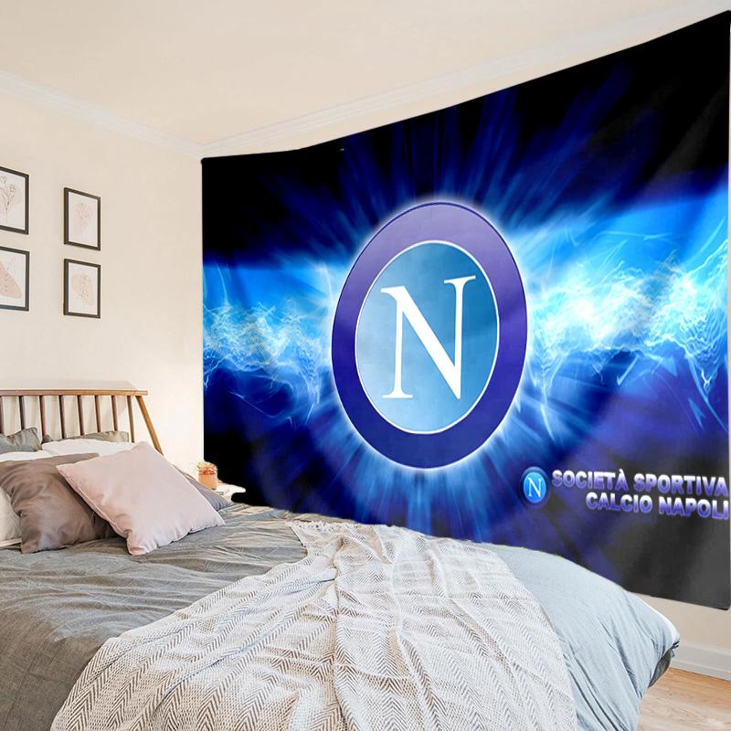 Electric Blue Napoli Logo Tapestry, Unique Design Tapestry, Wall Decor for Bedroom,Livingroom, Playroom,Heartwarming Fan Holiday Gifts