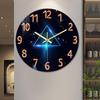 12-inch Geometric Starry Sky Glass Wall Clock - Silent Decorative Living Room Clock