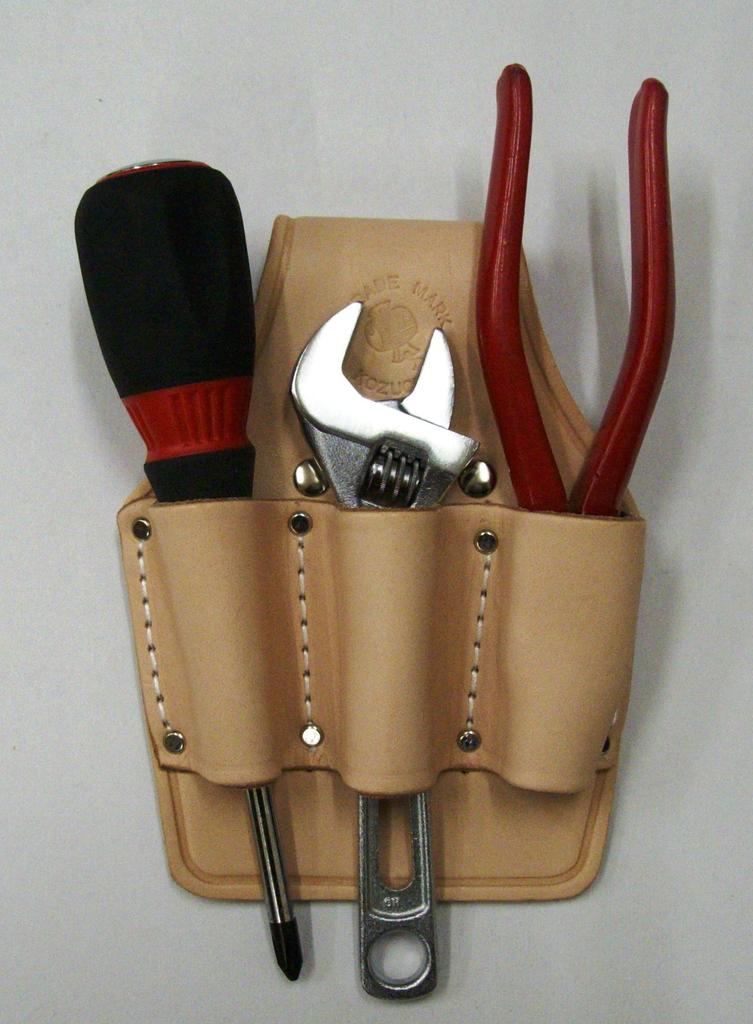 KOZUCHI Tanned Leather Pliers Holder, 7-inch, 3-Piece Set, SP-D3