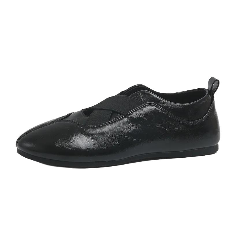 Fashion Round Toe Women's Flats Shoes Fashion Casual Designer Elegant Loafer 2025 New Brand Soft Women Single Shoes Zapatillas De Mujer