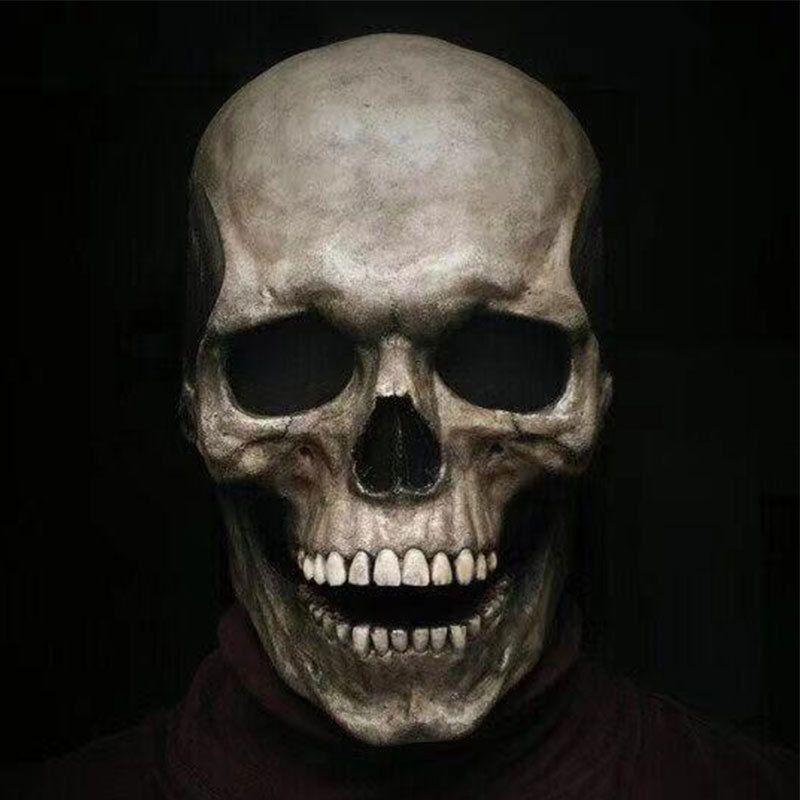 Movable Mask Halloween Jaw Full Head Skull Mask Horror Scary Cosplay Mask