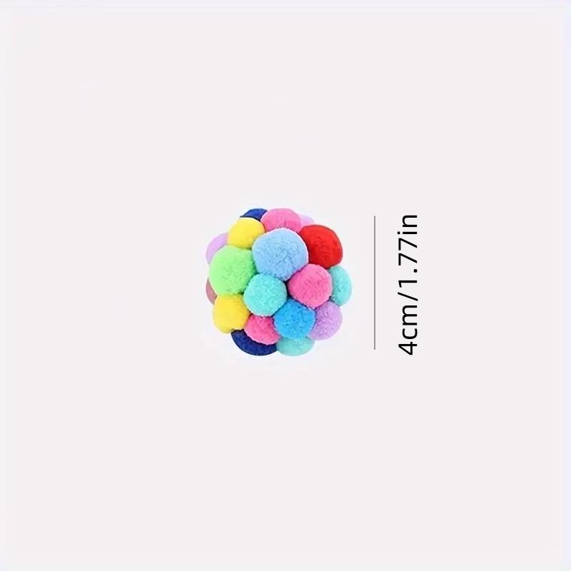 1/3PCS Cat Toys Cat Plush Ball Toy Pet Elastic Bell Ball Self Hi Ball Playing Cat Colorful Woolen Ball
