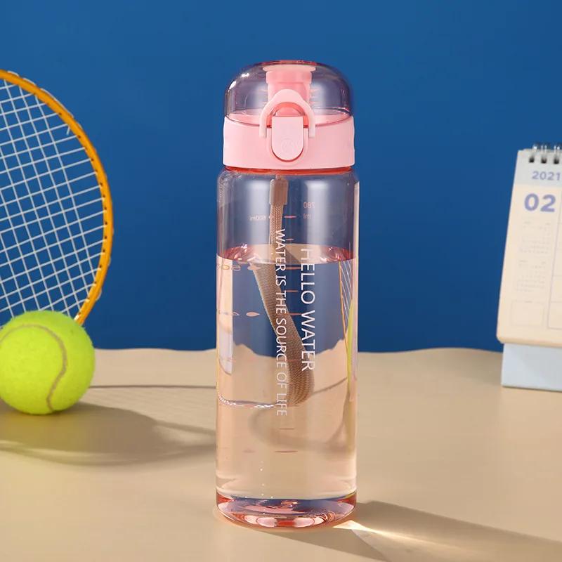 Large Capacity Plastic Water Bottle Transparent Portable Sports Travel Coffee Milk Tea Cups Leakproof Drinking Frosted Bottles