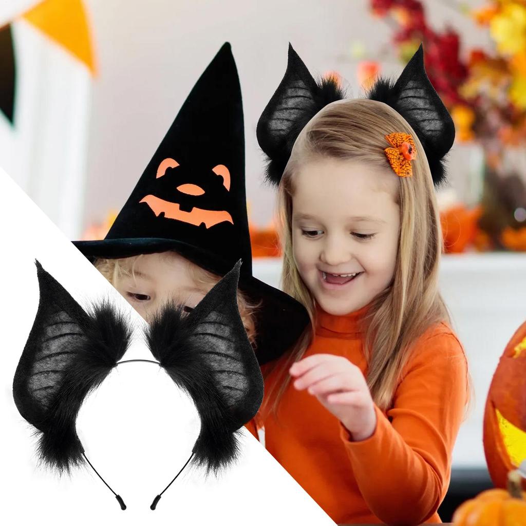 2025 Halloween Bat Headband Gothic Bat Ears Hair Band Masquerade Party Headdress for Role-Play Photoshoot Stage