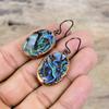 Abalone Muschel Ohrring Elektrogeformter Kupfer Ohrring Edelstein Ohrring Elektrogeformter Schmuck Handgefertigt Neuestes Design Ohrringe Jubiläumsgeschenk