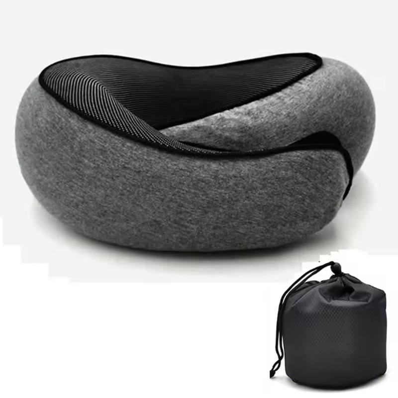 Travel Neck Pillow Memory Foam U-shaped Pillow Snail Style Travel Neck Support Portable Adjustable Soft Noon Break Sleep Pillows