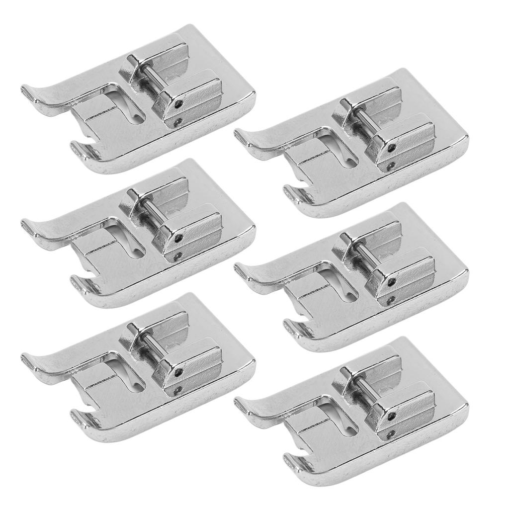 6pcs Presser Feet Stainless Steel Arc Rolled Hem Presser Foot for Household Sewing Machines
