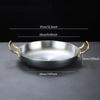 Ramen Pot Universal Double Handle Stainless Steel Paella Pan for Soup Noodle 24cm