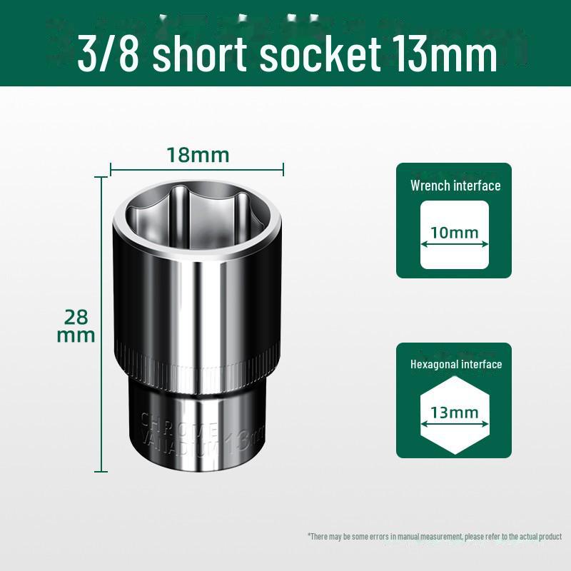 Baolian 3/8" Short Socket Wrench with 10mm Extended Hexagonal Socket