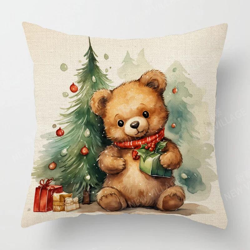 Dekoratives Kissen Wohnzimmerdeko Sofakissenbezug 40*40 40x40cm 60x60cm 45x45cm 50x50cm Pflanze Winter Frohe Weihnachten