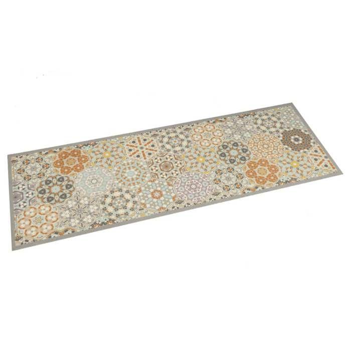 VidaXL Tapis de Cuisine Lavable Impression Pastel Hexagonale, Paillasson Antidérapant, Tapis de Sol, Tapis devant Évier, 4005629