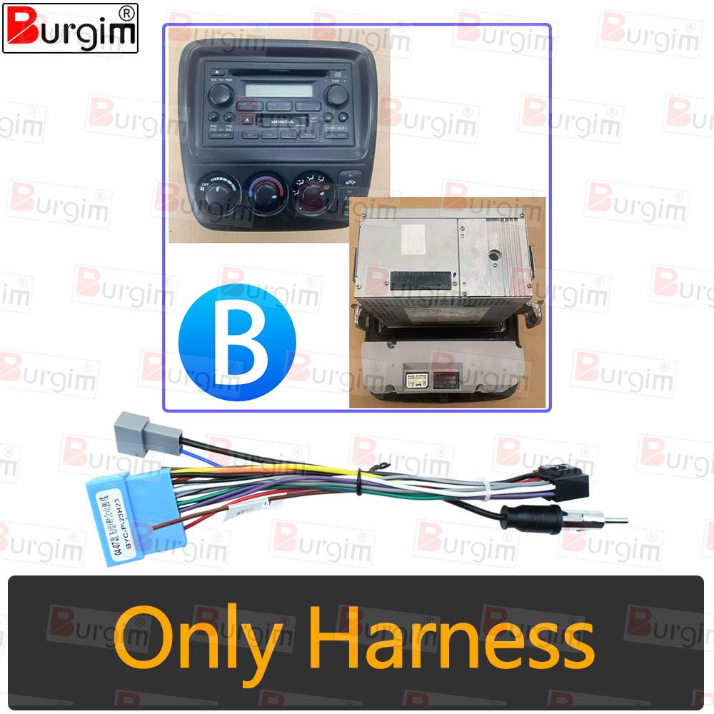 

Car Radio Fascia Frame For Honda CR-V CRV 1 RD 1995-2001 9 inch 2DIN Stereo Panel 16PIN Harness Wire Power Cord Cable Adapter only cable-B