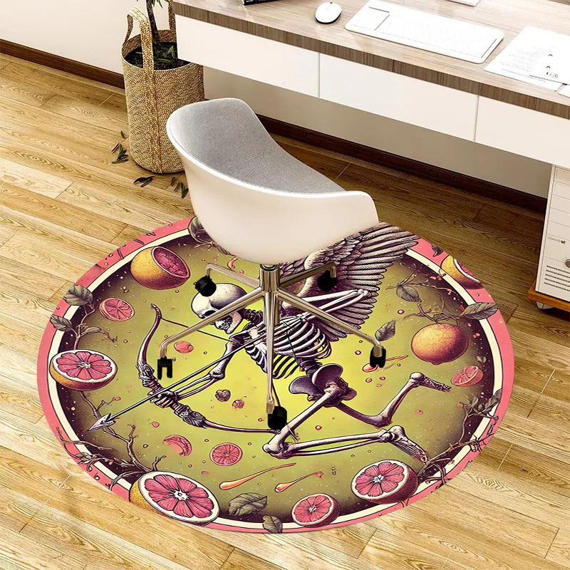 

1pc Office Carpet Chair Mats Skeletal Archery with Citrus Fruit Perfect for Decorating Office Chairss, Or Bedrooms.YDT468 80cm by 80cm