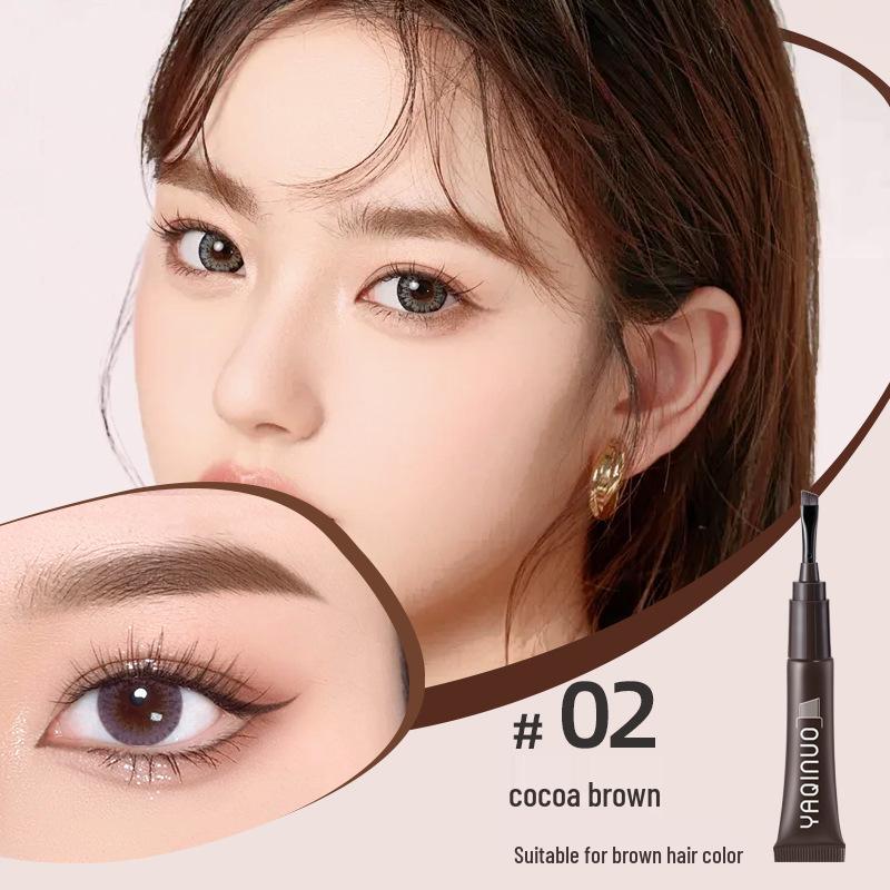 

Водостойкая помадка для бровей Yaqinuo 3D - Стойкая, не размазывается и не выцветает, для естественного вида бровей. какао коричневый